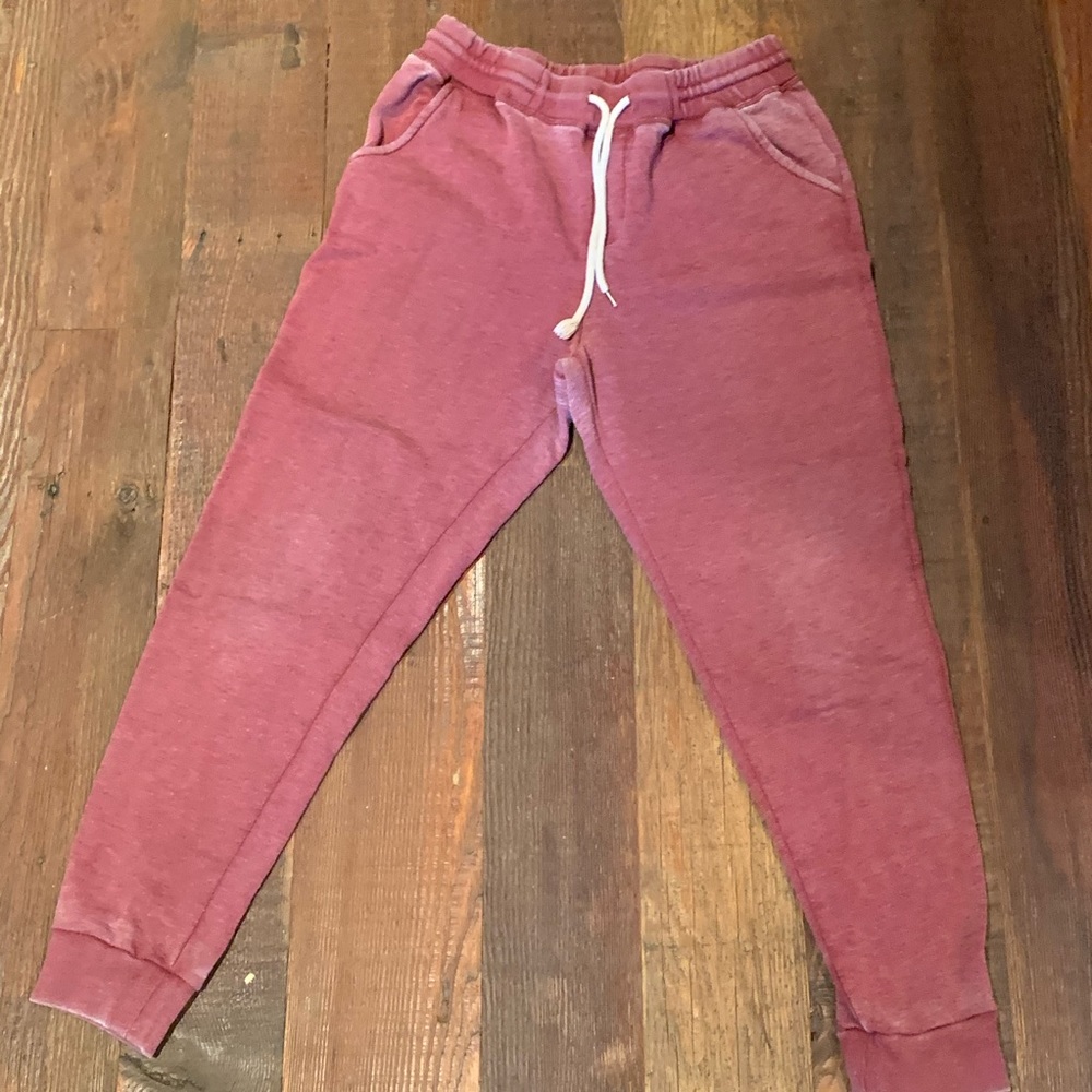 F21 dark red jogger sweatpants